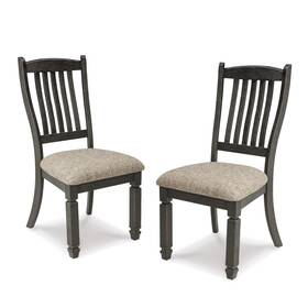Signature Design By Ashley D736-01 Tyler Creek Dining Room Upholstered Side Chair 2 Count Solid Wood 19.25 Inch H