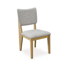 D833-01 Signature Design By Ashley Set Of 2 Upholstered Armless Dining Chairs Light Gray Wood Legs Stain Resistant
