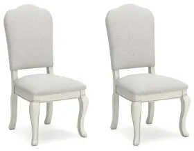 D980-01 Signature Design By Ashley Arlendyne Classic Linen Side Chair Set Of 2 White