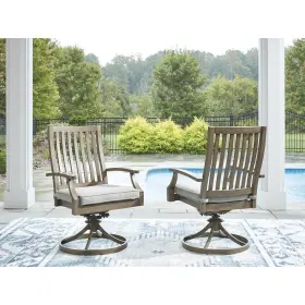 P701-602a Signature Design By Ashley Rainier Ranch Outdoor Swivel Chairs With All-weather