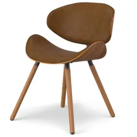 X29.3 Simpli Home 055663222474 Dining Chair 20.7 Inch X21.3 Vegan Faux Leather In Deep Tan Indoor