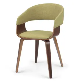 Simpli Home 840469055179 Dining Chair 30.9 Inch Bentwood Frame With Acid Green Linen Look Fabric