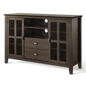 Axcart17-tb Simpli Home Artisan Solid Wood Tv Media Stand Tobacco Brown Tall