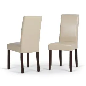 Ws5113-4-cr Simpli Home Acadian Dining Chairs - Upholstered Solid Hardwood And Vegan Leather Parsons