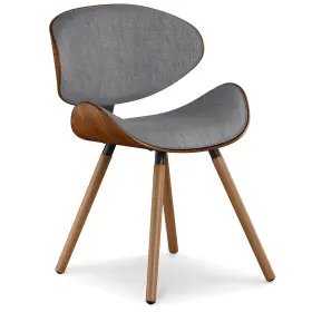 Simplihome 055663201073 Marana 18 Inch Mid Century Modern Dining Chair In Grey Linen Look Fabric For