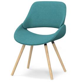 Simplihome 055663207754 Malden Dining Chair In Turquoise Blue Linen Look Fabric 22.8 X 20.9 30.9 I