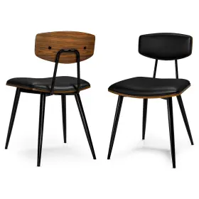 Simplihome 055663215568 Mavis Dining Chairs - Mid-century Modern Iron Frame And Vegan Faux Leather Ki