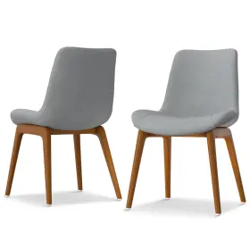 Simplihome 055663219153 Loretta Dining Chairs - Upholstered Solid Beech Wood And Linen-style