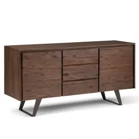 Simplihome 840469033986 Lowry Solid Acacia Wood And Metal 60 Inch Wide Rectangle Modern Industrial Si