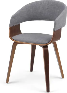 Simplihome 840469055155 Lowell 17 Inch Mid Century Modern Bentwood Light Grey