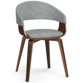 Simplihome 840469074682 Lowell Dining Chair In Stone Grey Vegan Faux Leather 21.1 X 20.5