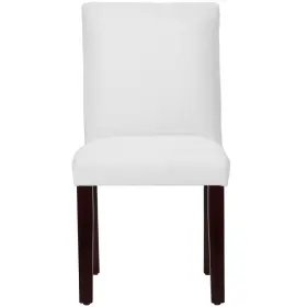 54117143 Skyline Furniture Hendrix Dining Chair Velvet White Upholstered Parsons Side