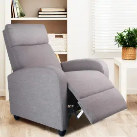 Smug 810108655404 Fabric Home Theater Seating With Lumbar Support Winback Single Sofa Armchair