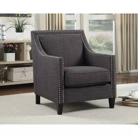 Society Den 354328 Emery Upholstered Chair - Charcoal