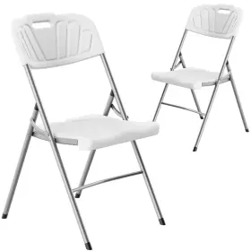 Sorfey 810082463675 White Folding Chair Set Of 4 550 Lbs Wt Capacity - Comfy Ergonomic Plastic