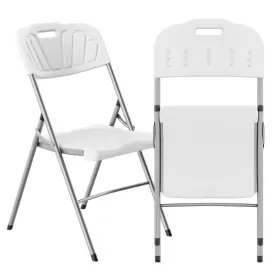 Sorfey 810082463682 White Folding Chair Set Of 2 550 Lbs Weight Capacity - Comfy Ergonomic Plast