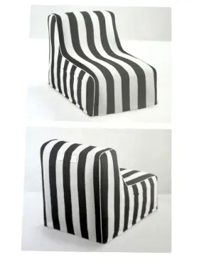 91519 Southern Living New In Box Cabana Stripe Slipcovered Inflatable Chair 35x23x27 Inch