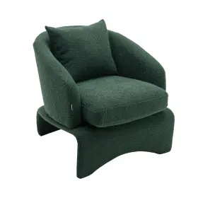 Spoflyinn 955624591875 Modern Accent Chair With Curved Edges Metal Back Comfy Upholstered Leisure C