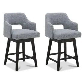 Ssy1279-b1362 Spruce & Spring And 26 Inch Joyce Gray High Back Wood Swivel Counter Stool With Of