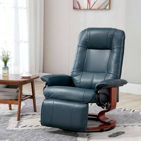 Srjunidexor 739503941717 Manual Recliner Chair With 39.25 Inch W X 30.75 D 34.25 H Blue