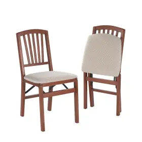 49122743 Stakmore 2pc Slat Back Folding Chairs Cherry -