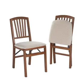 49122744 Stakmore 2pc Slat Back Folding Chairs Fruitwood -
