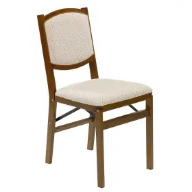 54334891 Stakmore Set Of 2 Contemporary Upholstered Back Folding Chair Fruitwood Brown -