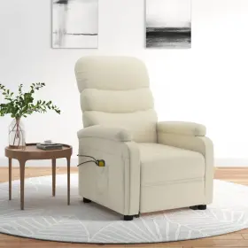Stand Massage Chair Cream White Faux Leather 720286029398 Up