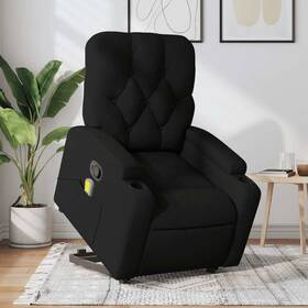Stand Massage Recliner Chair Black Faux Leather 721012185463 Up