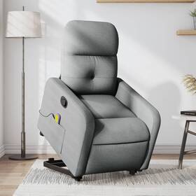 Stand Massage Recliner Chair Light Gray 721012221741 Up Fabric