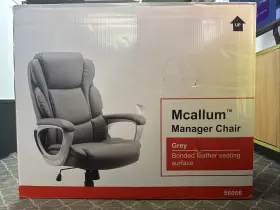 Chair-grey-58066 Staples St63099-cc New-staples Mcallum Bonded Leather Managers