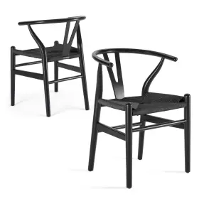 Stary 942348101732 Wood Wishbone Dining Room Chairs Set Of 2 Mid Century Modern Wooden For Your