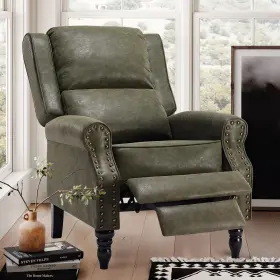 Stary 942348104283 Faux Leather Pushback Recliner Chair For Living Room Bedroom Rv