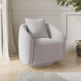 Stary 942348347703 Swivel Accent Chair Barrel Armchair With Back Pillow And Wood Frame For Living