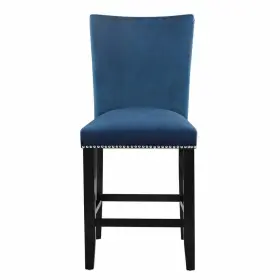Cm540ccbn Steve Silver Camila Blue Velvet Counter Chair Set Of 2