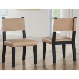 Abr500ks Steve Silver Company Aubrey Side Chair With Camel Vegan Leather In Black