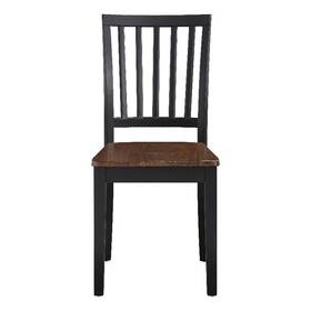 Steve Silver Company Jop500ns Joplin Solid Wood Two-tone Farmhouse Chair In Walnut And Ebony