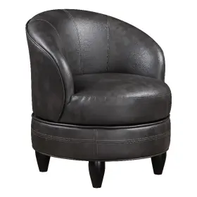 Soh850gl Steve Silver Company Sophia Swivel Accent Chair In Gray Faux Leather