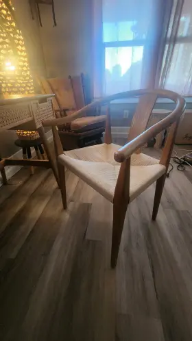 266301 Stone & Beam And Mid-century Modern Wishbone Chair With Woven Seat