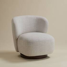 Studio 55d Kf.a2119 Pomona Off-white 30 Inch Wide Nathan Wheat Occasional Swivel Chair