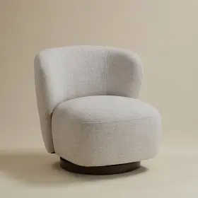 Kf.a2119 Studio 55d Pomona Off-white 30 Inch Wide Nathan Wheat Occasional Swivel Chair