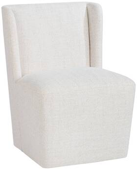 Studio 55d Kf.y1207 Collette Nubby Off-white Upholstered Dining Chair With Hidden Casters