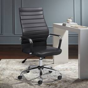 Studio 55d Lps110425 Primero Black Faux Leather Adjustable Office Chair