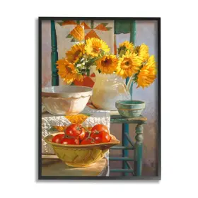 Stupell Industries 049182742582 Autumn Sunflower Harvest Country Chair Still Life Heide Presse Black Framed W