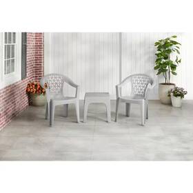 Stylewell 313105461431 Light Grey Penza Stack Resin Outdoor Dining Chair