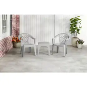 Stylewell 313105461431 Light Grey Penza Stack Resin Outdoor Dining Chair