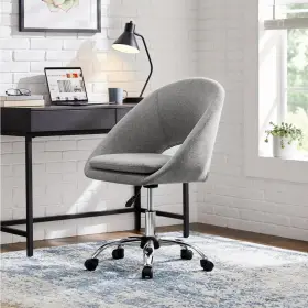 Kw-hoc-101 Stylewell Tapley Retro Upholstered Office Chair In Gray