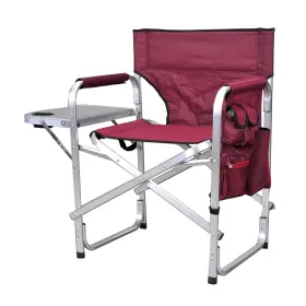 Sl1204-burgundy Stylish Camping Full Back Folding Directors Chair