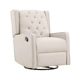 Suite Bebe 723175373327 Milah Gliding Swivel Recliner Tufted Latte Fabric