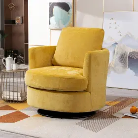 Sumkea 762915998291 31.9ftft Chenille Accent Comfy Round Swivel Wide Seat Recliner 360 Degree Gam